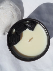 LOVE & STONES - Small Heal Black Ceramic Candle 20315
